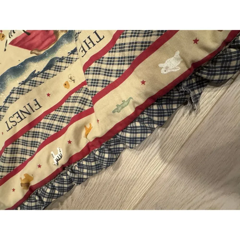 ✨Handmade | Vintage Noah’s Ark Fluffy Baby Blanket/Play Mat – 34” x 44” Unisex✨